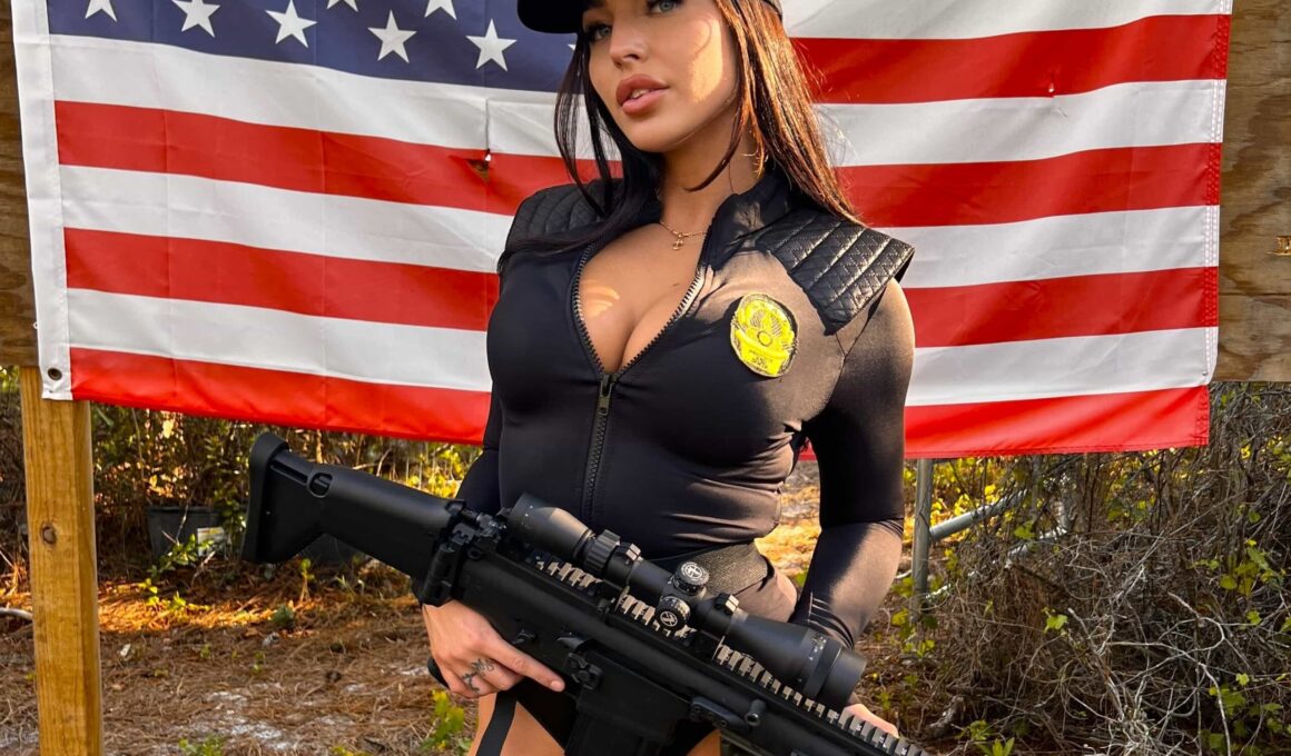 Model and survivalist Emily Rinaudo goes viral for urging women to toughen up, saying she hunts, fishes, and wields guns so she’ll never rely on men when crisis strikes.