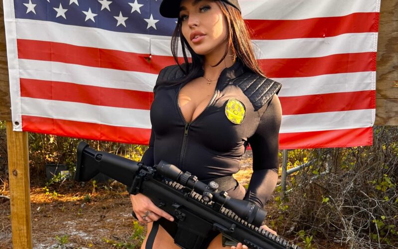 Model and survivalist Emily Rinaudo goes viral for urging women to toughen up, saying she hunts, fishes, and wields guns so she’ll never rely on men when crisis strikes.