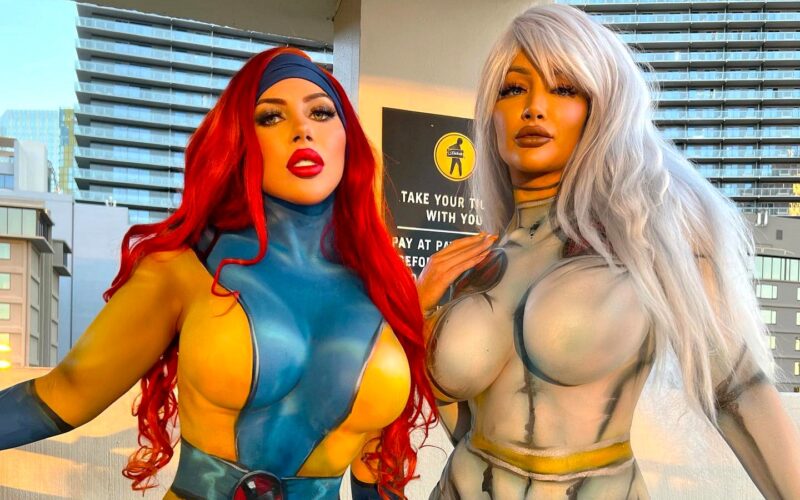 Models Amanda Nicole Martin and Elaine went viral after stunning fans in X-Men body paint as Jean Grey and Storm, turning heads on the Las Vegas Strip with their bold looks.